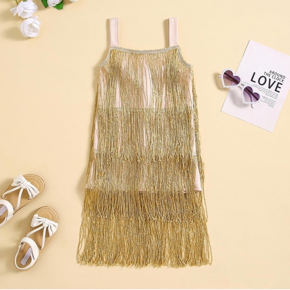 NWOT Girls Sequin Fringe Tassel Dress – Size 8/9yrs - Picture 2 of 6
